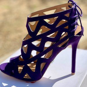 JUST FAB CAGED design Purple Pumps Sz 8.5